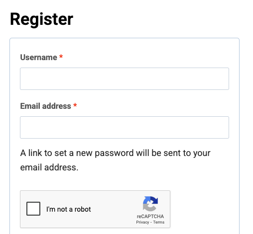 Register for an account